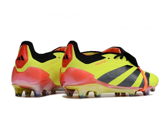 Adidas Predator Elite Tongue FG Black Yellow And Red Low Soccer Cleats For Men