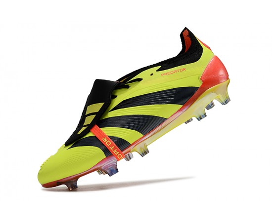 Adidas Predator Elite Tongue FG Black Yellow And Red Low Soccer Cleats For Men