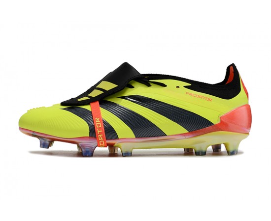 Adidas Predator Elite Tongue FG Black Yellow And Red Low Soccer Cleats For Men