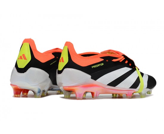 Adidas Predator Elite Tongue FG Orange White Yellow Low Soccer Cleats For Men