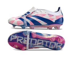 Adidas Predator Elite Tongue FG Pink Deep Blue White Low Soccer Cleats For Men