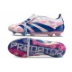 Adidas Predator Elite Tongue FG Pink Deep Blue White Low Soccer Cleats For Men