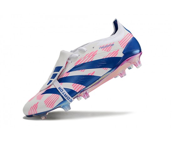 Adidas Predator Elite Tongue FG Pink Deep Blue White Low Soccer Cleats For Men