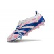 Adidas Predator Elite Tongue FG Pink Deep Blue White Low Soccer Cleats For Men