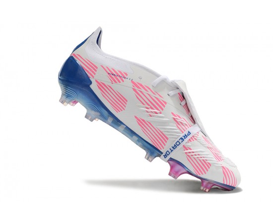 Adidas Predator Elite Tongue FG Pink Deep Blue White Low Soccer Cleats For Men