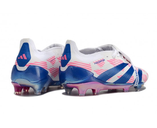 Adidas Predator Elite Tongue FG Pink Deep Blue White Low Soccer Cleats For Men