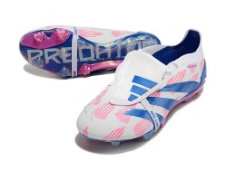 Adidas Predator Elite Tongue FG Pink Deep Blue White Low Soccer Cleats For Men