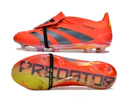 Adidas Predator Elite Tongue FG Red Black Yellow Low Soccer Cleats For Men