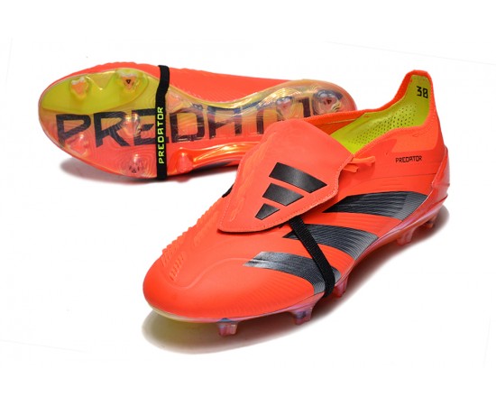 Adidas Predator Elite Tongue FG Red Black Yellow Low Soccer Cleats For Men