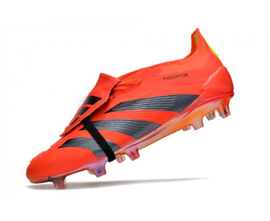 Adidas Predator Elite Tongue FG Red Black Yellow Low Soccer Cleats For Men