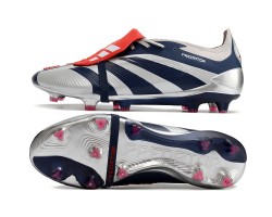 Adidas Predator Elite Tongue FG Silver Black Red And White Low Soccer Cleats For Men