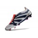 Adidas Predator Elite Tongue FG Silver Black Red And White Low Soccer Cleats For Men