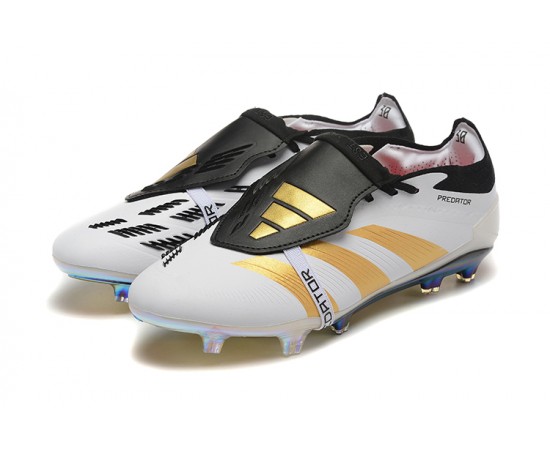 Adidas Predator Elite Tongue FG Soccer Cleats Gold White Black For Men