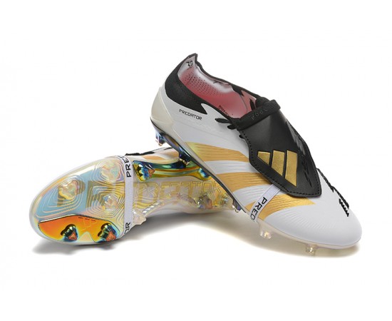 Adidas Predator Elite Tongue FG Soccer Cleats Gold White Black For Men