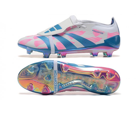 Adidas Predator Elite Tongue FG Soccer Cleats Pink Beige Ltblue For Men