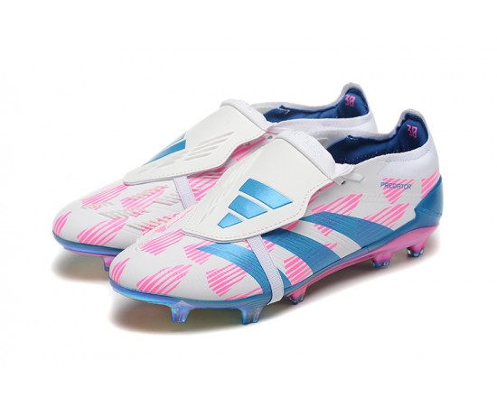 Adidas Predator Elite Tongue FG Soccer Cleats Pink Beige Ltblue For Men