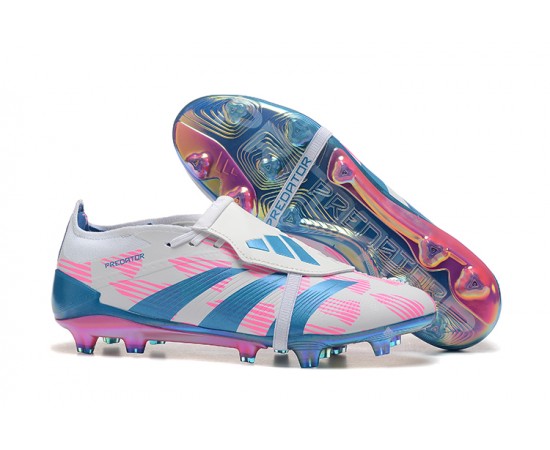 Adidas Predator Elite Tongue FG Soccer Cleats Pink Beige Ltblue For Men