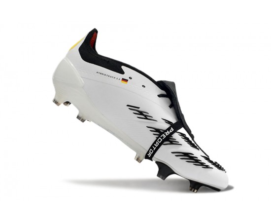 Adidas Predator Elite Tongue FG White Black Red Yellow Low Soccer Cleats For Men