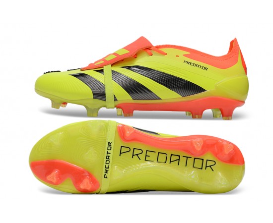 Adidas Predator Elite Tongue FG Yellow Black And Orange Low Soccer Cleats For Men