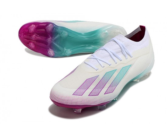 Adidas X 23 Crazyfast.1 FG  Soccer Cleats Beige White Purple For Men