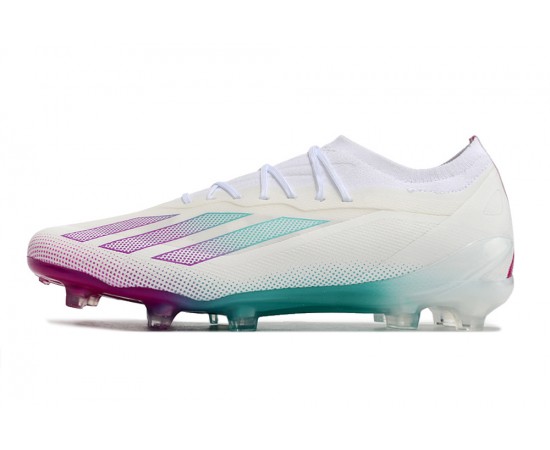 Adidas X 23 Crazyfast.1 FG  Soccer Cleats Beige White Purple For Men