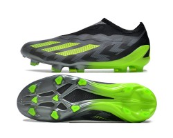 Adidas X Crazyfast.1 Laceless FG Low Soccer Cleats Black Green For Men 