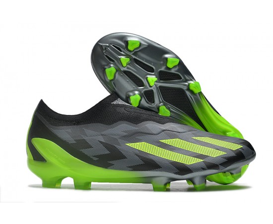 Adidas X Crazyfast.1 Laceless FG Low Soccer Cleats Black Green For Men