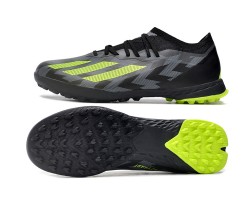 Adidas X Crazyfast.1 Laceless TF Low Soccer Cleats Black Green For Men 