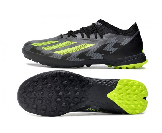 Adidas X Crazyfast.1 Laceless TF Low Soccer Cleats Black Green For Men