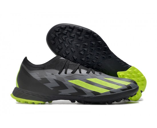 Adidas X Crazyfast.1 Laceless TF Low Soccer Cleats Black Green For Men