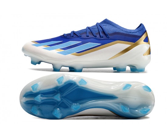 Adidas X Crazyfast.1 Messi FG Boost Soccer Cleats White Blue Deep Blue For Men And Women