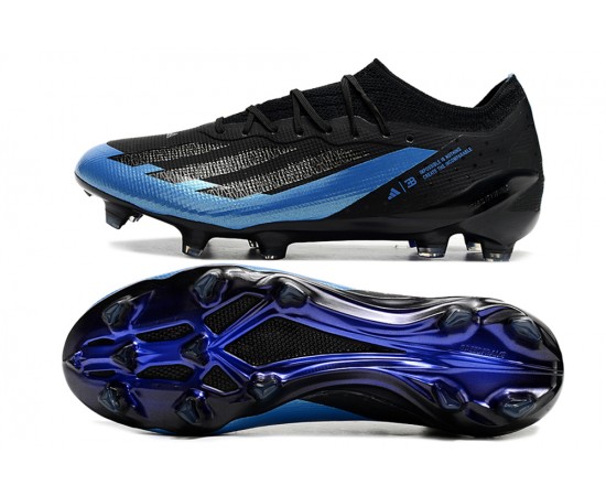 Adidas X Crazyfast1 SG Black Blue Low Soccer Cleats For Men