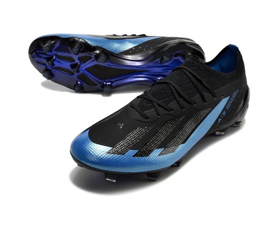 Adidas X Crazyfast1 SG Black Blue Low Soccer Cleats For Men