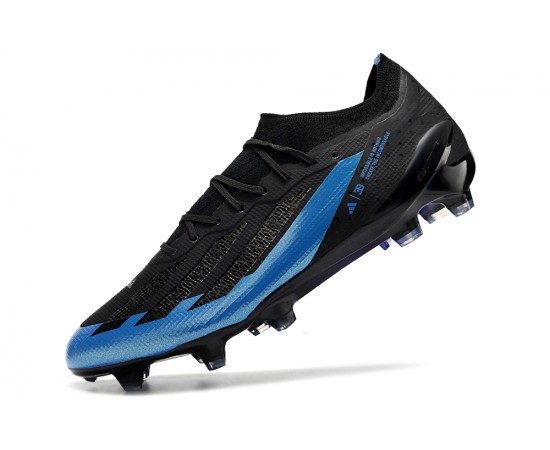 Adidas X Crazyfast1 SG Black Blue Low Soccer Cleats For Men