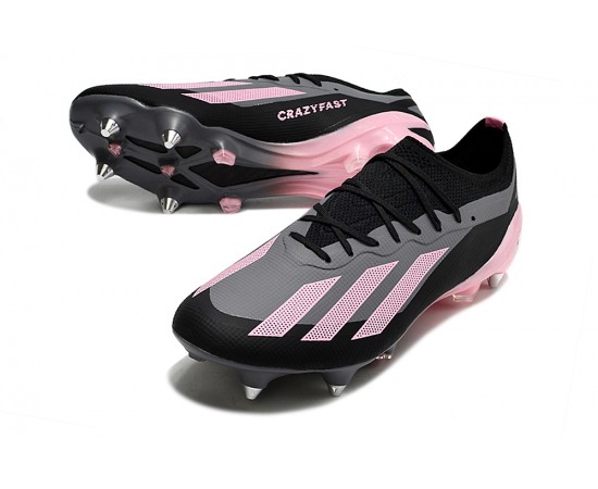 Adidas X Crazyfast1 SG Black Pink Soccer Cleats For Men