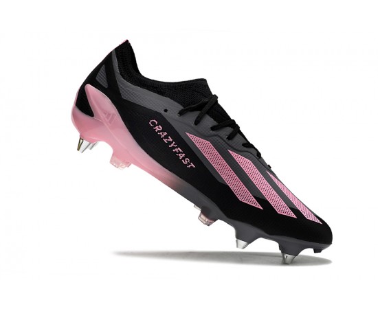 Adidas X Crazyfast1 SG Black Pink Soccer Cleats For Men