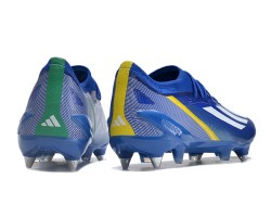 Adidas X Crazyfast1 SG Blue Ltblue Yellow Silver Soccer Cleats For Men