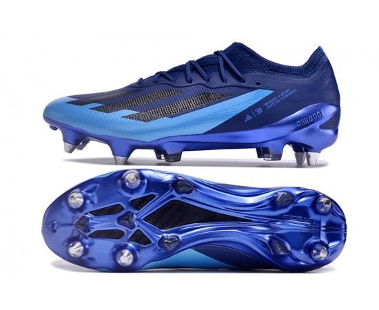 Adidas X Crazyfast1 SG Deep Blue And Blue Low Soccer Cleats For Men