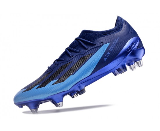 Adidas X Crazyfast1 SG Deep Blue And Blue Low Soccer Cleats For Men