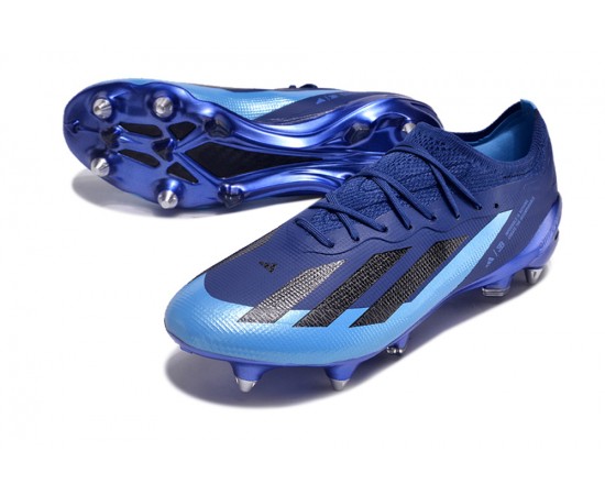 Adidas X Crazyfast1 SG Deep Blue And Blue Low Soccer Cleats For Men