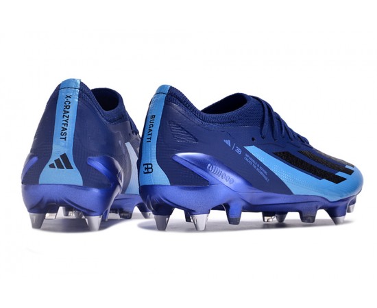 Adidas X Crazyfast1 SG Deep Blue And Blue Low Soccer Cleats For Men