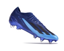 Adidas X Crazyfast1 SG Deep Blue And Blue Low Soccer Cleats For Men