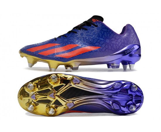 Adidas X Crazyfast1 SG Deep Blue Orange Black Low Soccer Cleats For Men