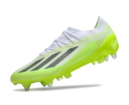 Adidas X Crazyfast1 SG Green White Black Low Soccer Cleats For Men