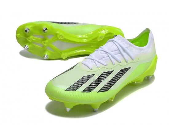 Adidas X Crazyfast1 SG Green White Black Low Soccer Cleats For Men