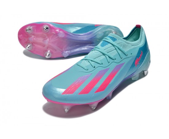 Adidas X Crazyfast1 SG Ltblue Pink Low Soccer Cleats For Men