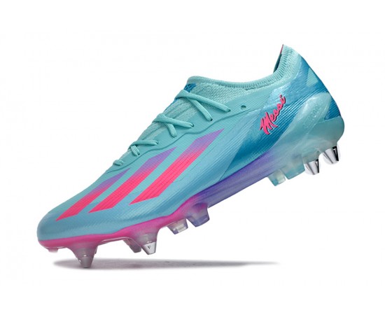 Adidas X Crazyfast1 SG Ltblue Pink Low Soccer Cleats For Men