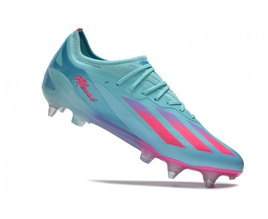 Adidas X Crazyfast1 SG Ltblue Pink Low Soccer Cleats For Men