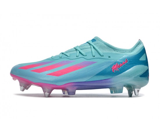 Adidas X Crazyfast1 SG Ltblue Pink Low Soccer Cleats For Men