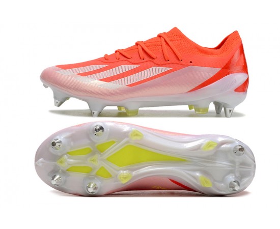 Adidas X Crazyfast1 SG Silver Orange Yellow Low Soccer Cleats For Men